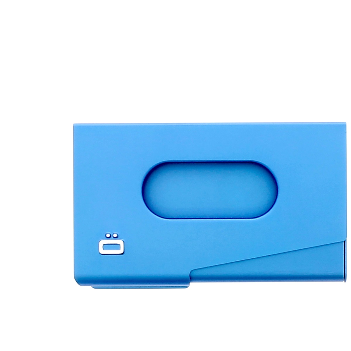 Aluminum Business card holder One Touch - Blue